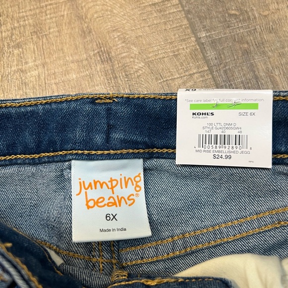 Girls jumping beans mid-rise Jegging with daisy design size 6x - Picture 5 of 5